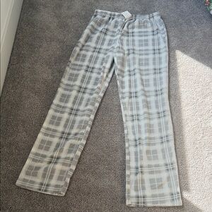 Plaid Lounge Pants in Gray and White